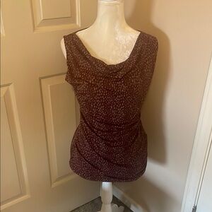 Banana Republic Brown Sleeveless Ruched Blouse